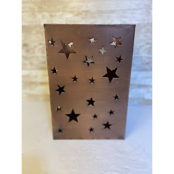 Rustic Stars Metal Lantern Luminary For 12” Tall Fits 3” Diameter Pillar Candle - Picture 4 of 14